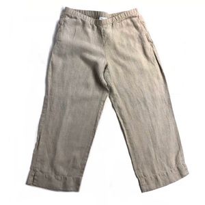J. Jill MEDIUM pants love linen cropped ankle slit